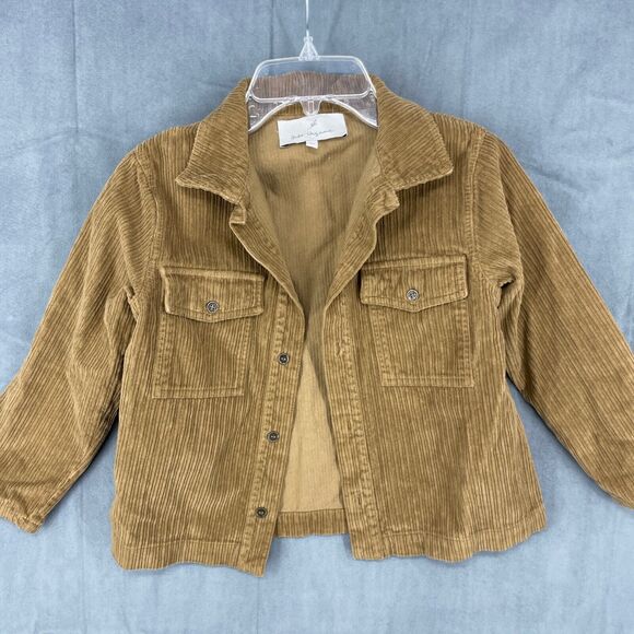 Bebe Organic Jacket Kids 6Y Brown Corduroy Button Up 100% Cotton Long Sleeve - Picture 1 of 11